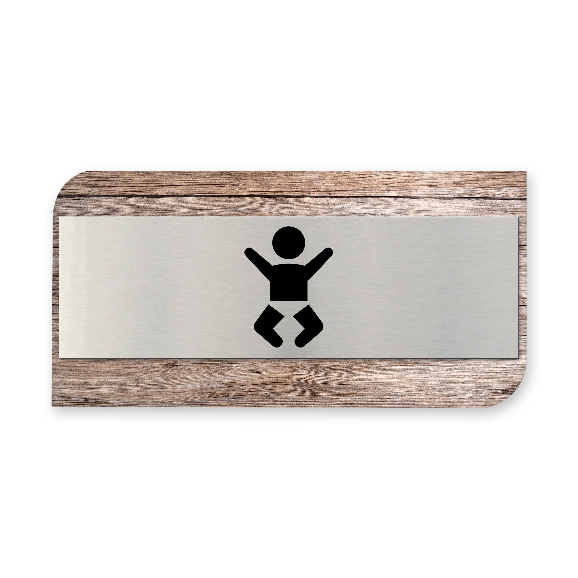 Türschild 'Wickelraum' Aus Edelstahl – Ø 130 Mm, Selbstklebend, Made In Germany